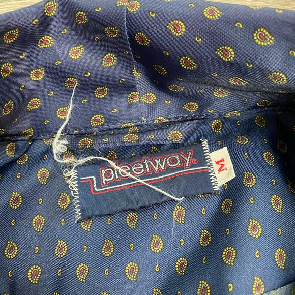 Pleetway Navy Paisley Check Robe M - Picture 3 of 4